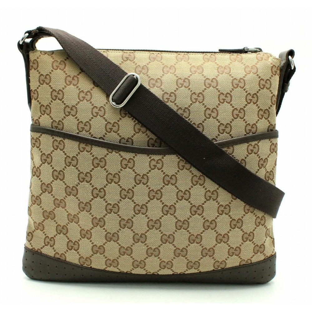 Gucci GG Punching Crossbody Bag Khaki
